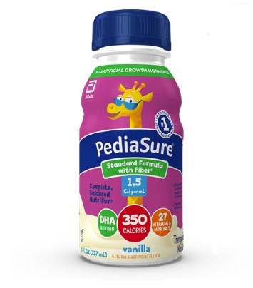 PediaSure Standard Formula with Fiber, 1.5 Cal, Vanilla, 8 fl oz Institutional Bottle - REPLACES 5267374, EA/1