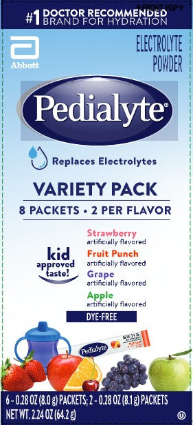 Pedialyte Powder 4 Flavor Variety Pack, 8g Packets, 8 Count - REPLACES 5256090
