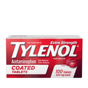 Tylenol Extra Strength, 500 mg Acetaminophen caplet, 100 count