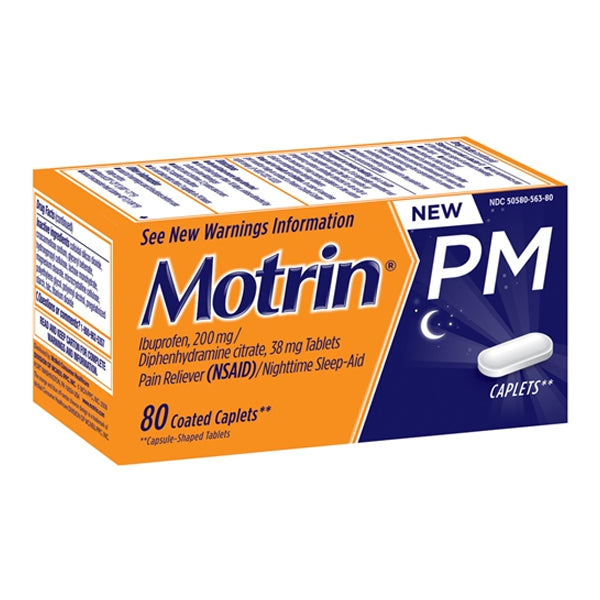 Motrin PM Pain Reliever/Nighttime Sleep-Aid Coated Caplets 80 ct