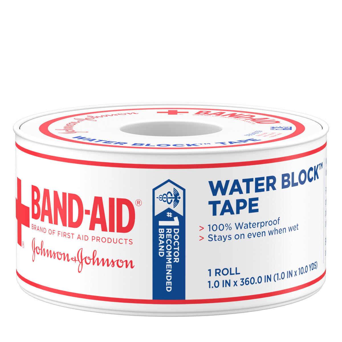 J & J Band-Aid First Aid Waterblock Tape, 1" x 10 yd, EA/1