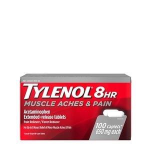 Tylenol 8 HR Muscle Aches and Pain Caplets, 100 ct