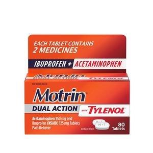 Motrin Dual Action with Tylenol Caplets, 80 ct