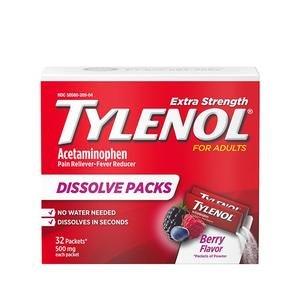 Tylenol Children's Pain and Fever Powder Packs, Berry Flavor, 32 ct