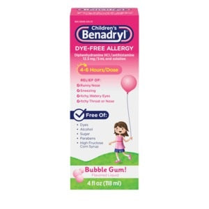 Children's Benadryl Oral Solution, Bubble Gum Flavored, 4 fl oz