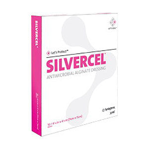 Silvercel Non-Adherent Antimicrobial Alginate Dressing 4" x 8"