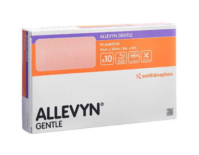 ALLEVYN Gentle Non-Bordered Foam Dressing, 4" x 8"