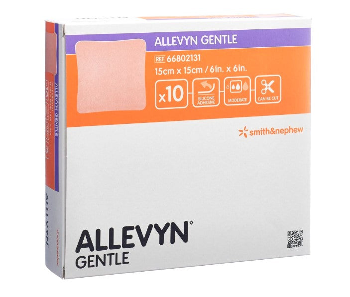 ALLEVYN Gentle Non-Bordered Foam Dressing, 6" x 6"