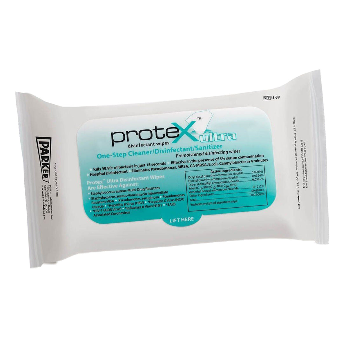 Protex™ Ultra Disinfectant Wipes, 6.5 x 6 Inch, BX/12