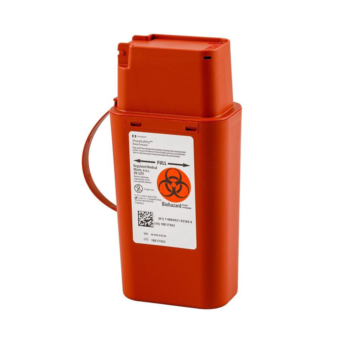 SharpSafety™ Sharps Transport Container, 1 Quart, 8.75 x 2.5 x 4.5 Inch, EA/1