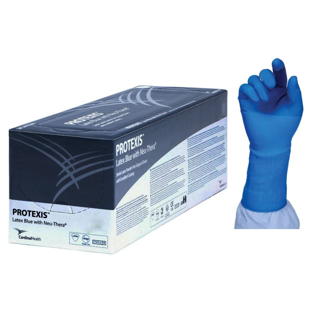 Protexis Latex Blue with Neu-Thera Surgical Gloves, Powder-Free, Sterile, Emolient Coating, Size 6.5