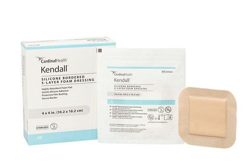 Cardinal Health Kendall Silicone Bordered 5-Layer Foam Dressing, 6" x 8"