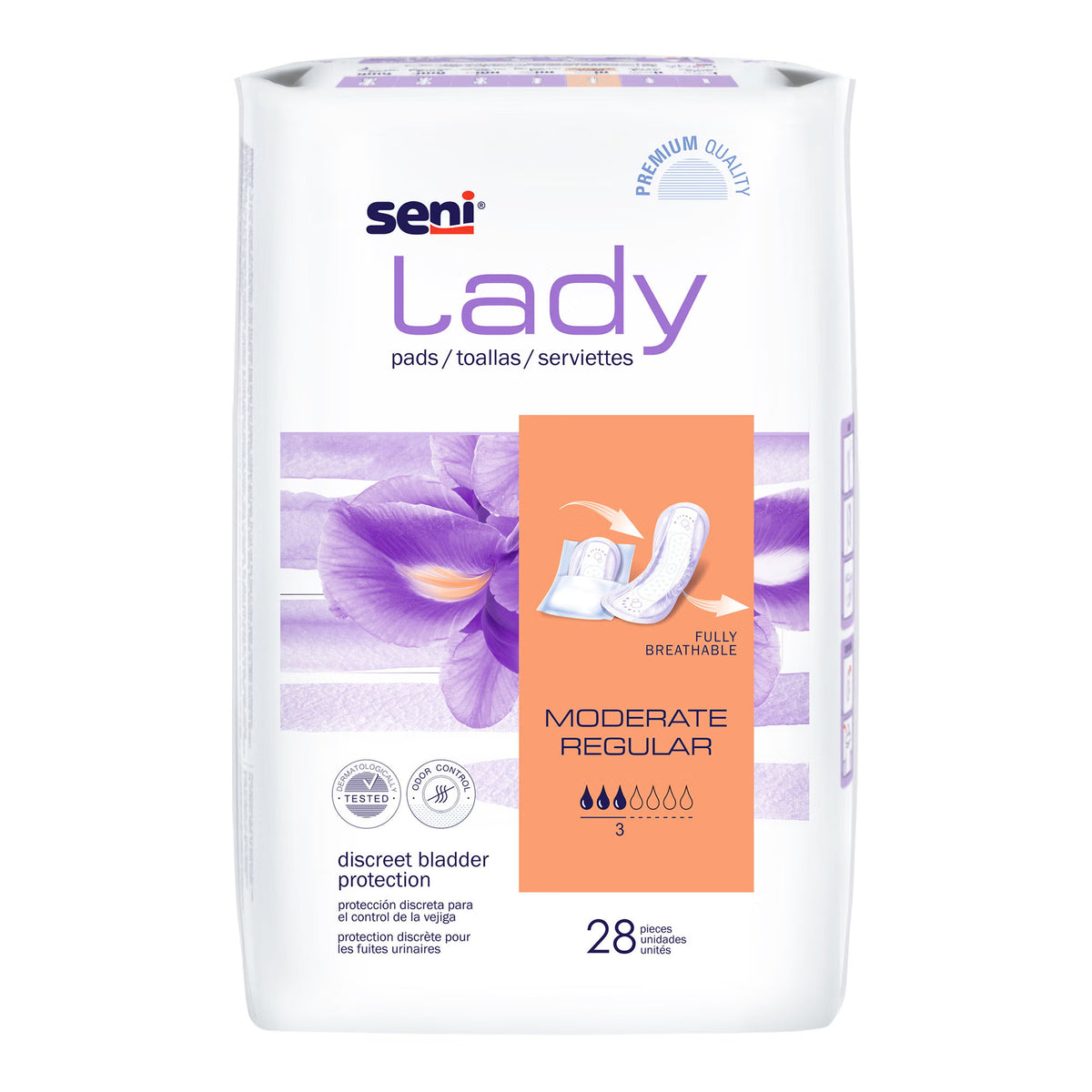 Seni® Lady Moderate Absorbency Bladder Control Pads, Regular