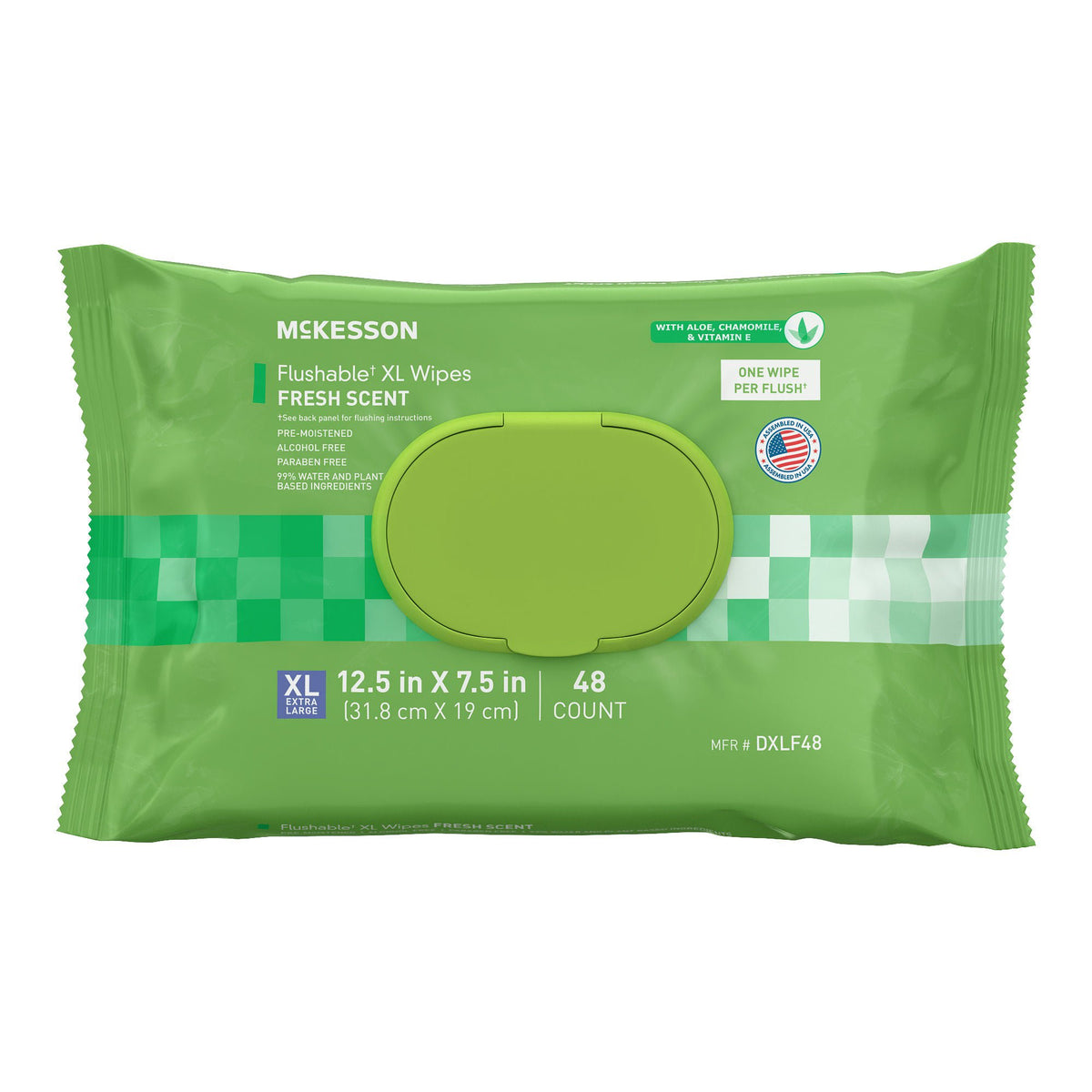 McKesson Flushable* Wet Wipes XL - Scented, 48 Wet Wipes per Pack, CS/576