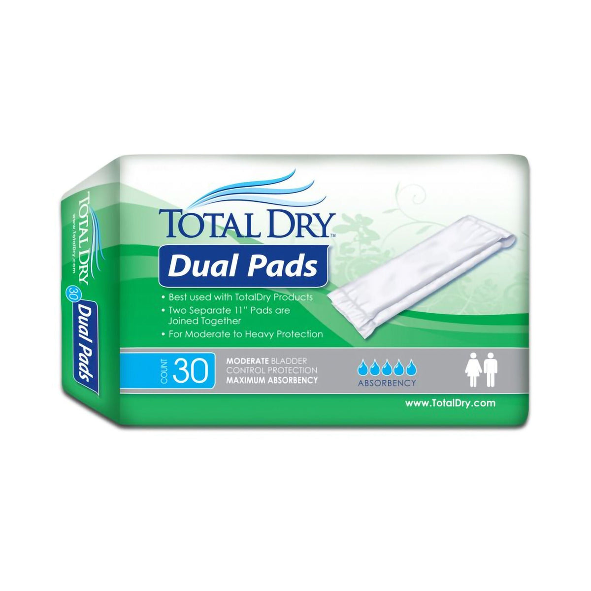 TotalDry™ Maximum Absorbency Incontinence Liner, 11-Inch Length, BG/30