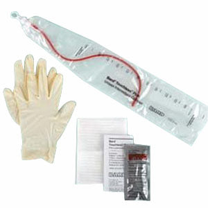TOUCHLESS Plus Unisex Red Rubber Intermittent Catheter Kit 14 Fr 1100 mL, EA/1