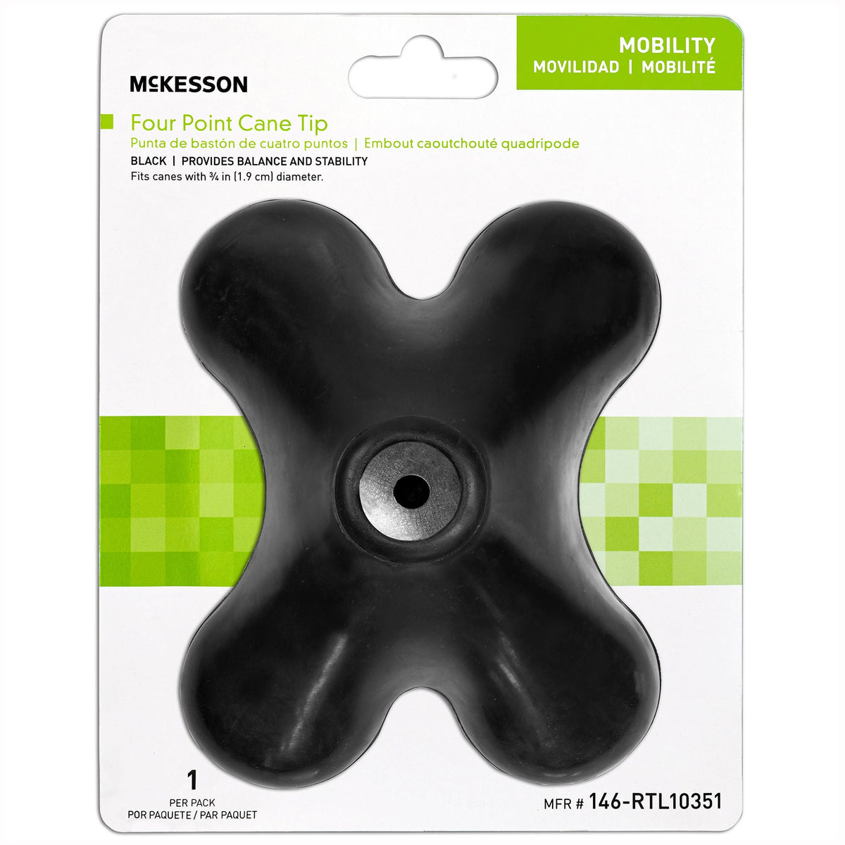 McKesson Four-Point Cane Tip, BX/1