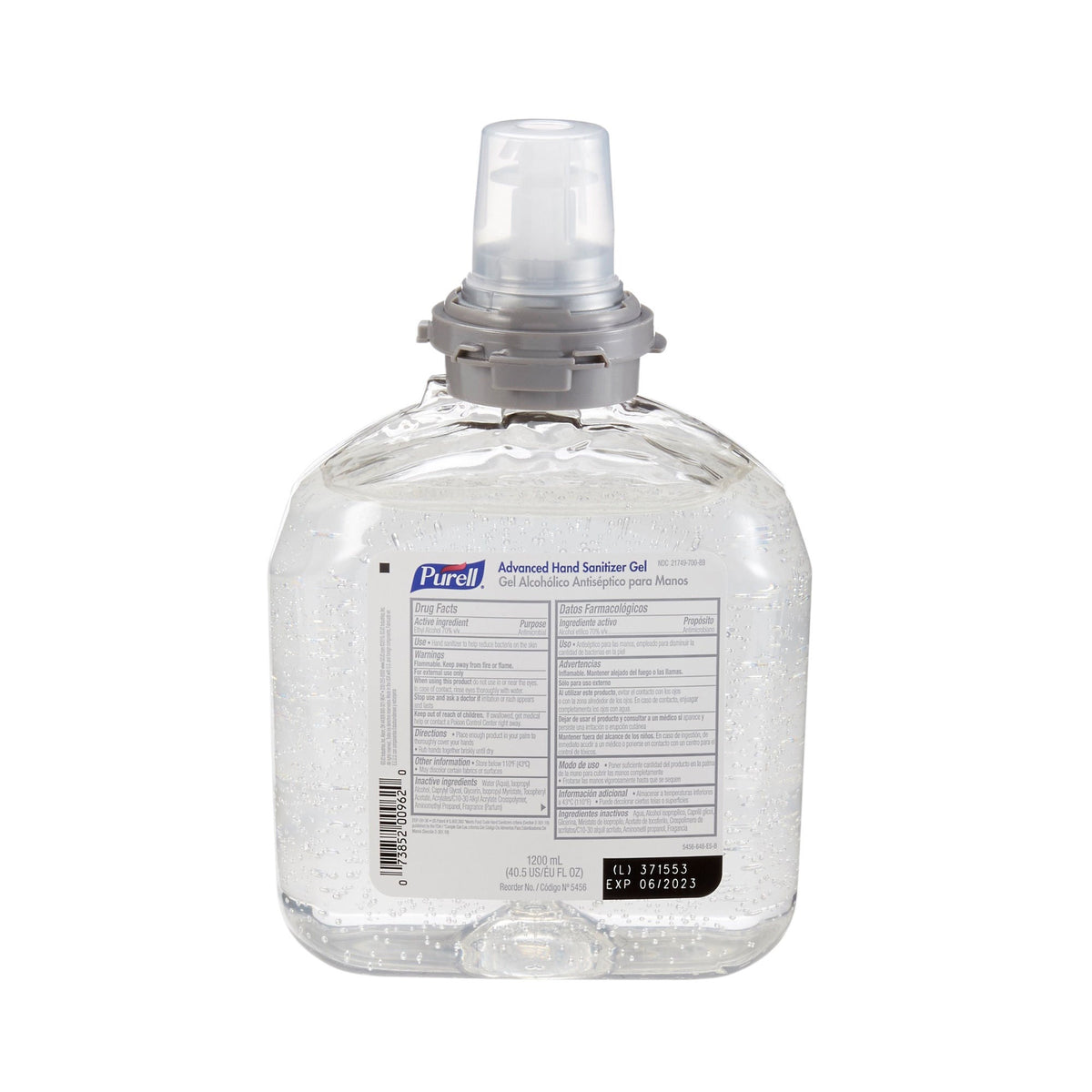 Purell® Advanced Hand Sanitizer, Ethyl Alcohol, 1,200 mL Refill Bottle, EA/1