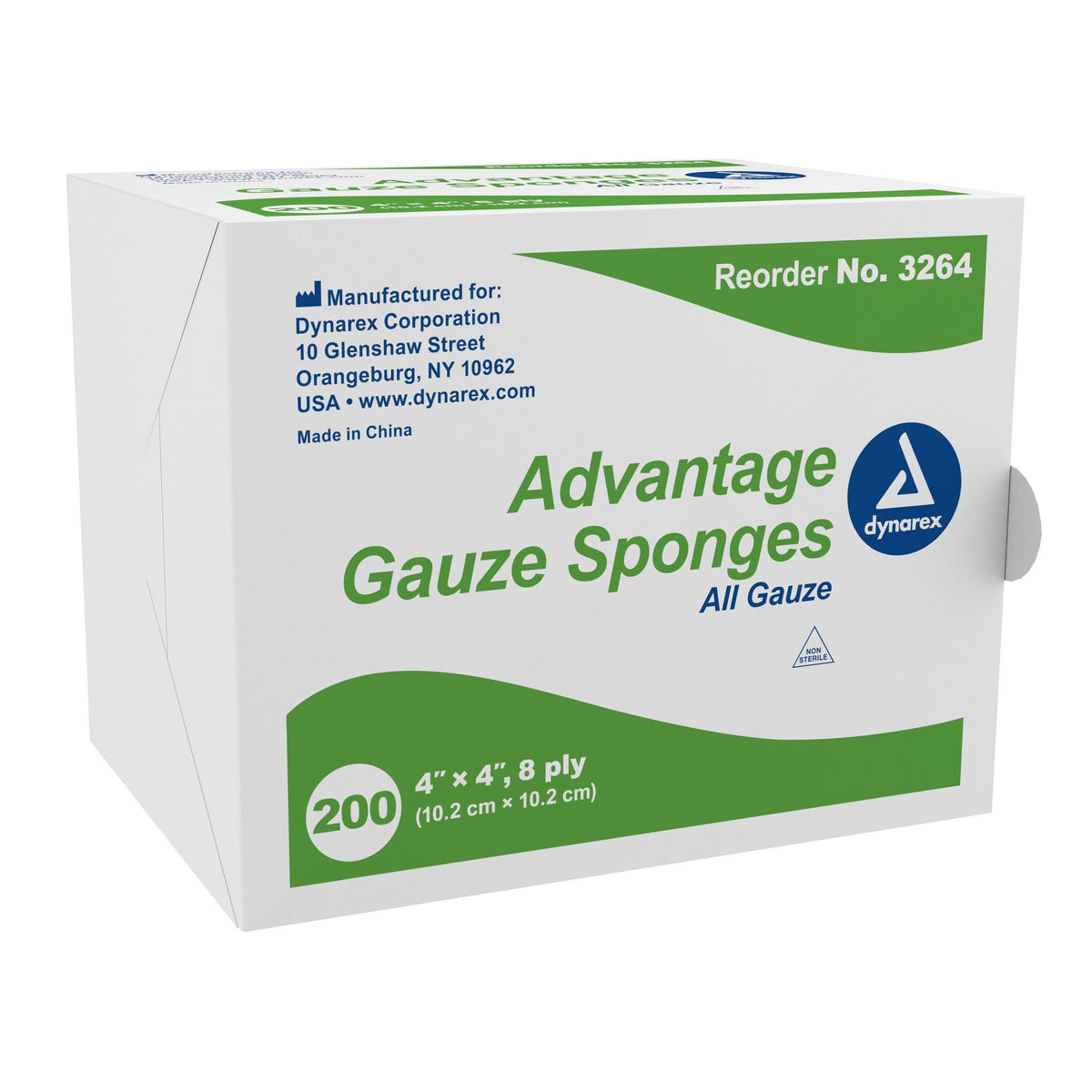Advantage Gauze Sponge, 4 x 4 Inch, 8-Ply, CS/20
