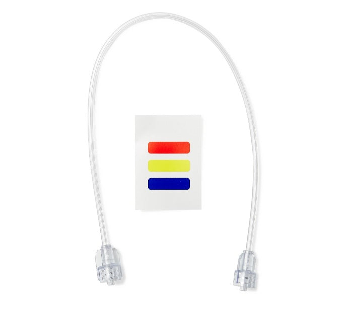Medline Adult Pressure Monitoring Tubing with Fixed Male to Male Luer Lock, 24" L