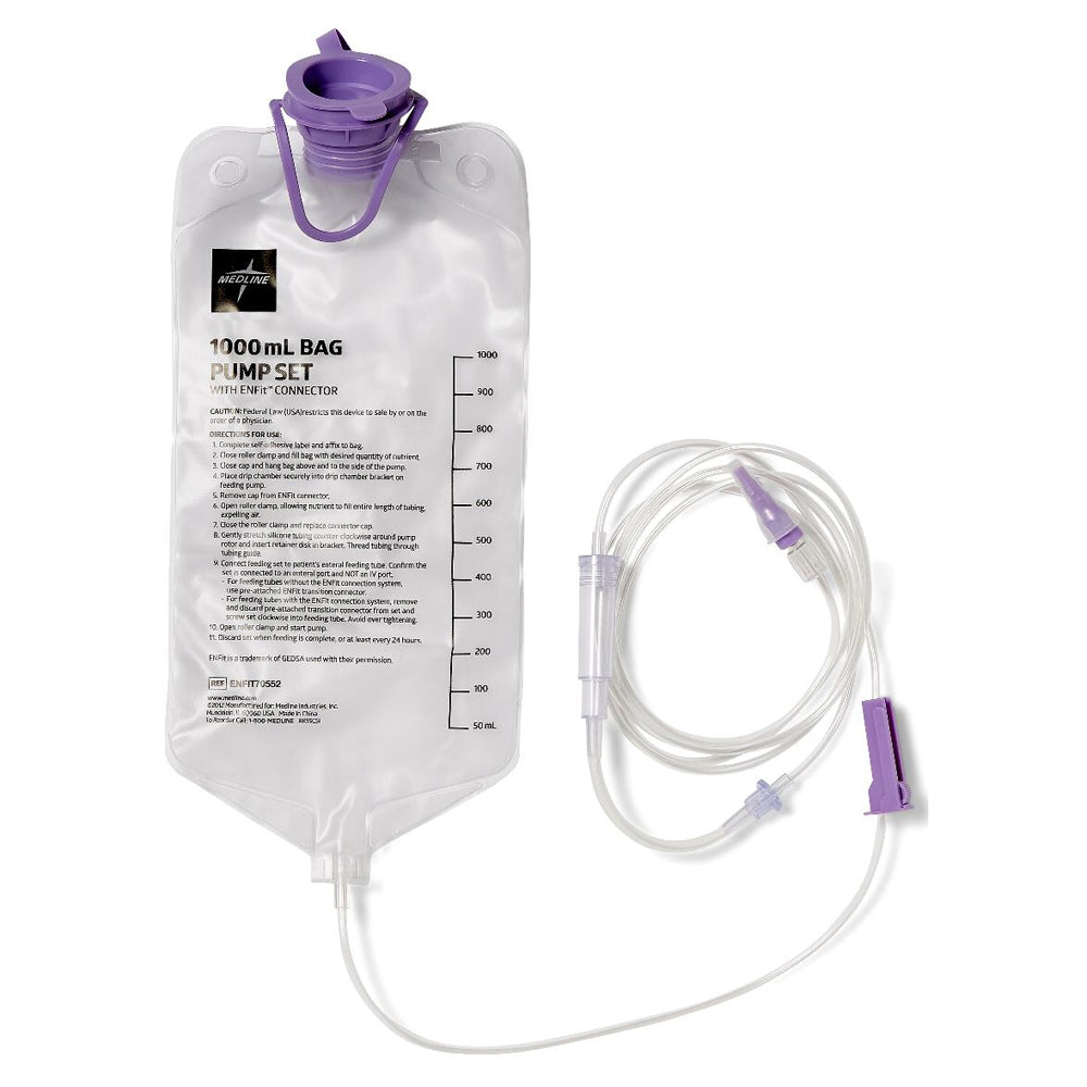 EntraFlo Feeding Sets with ENFit 1000 mL Bag, EA/1