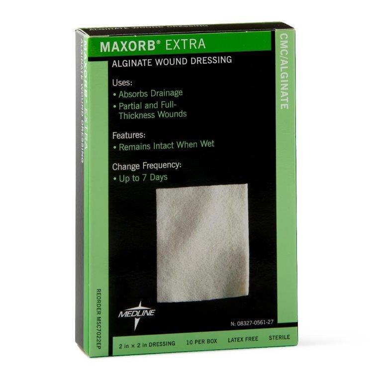 Maxorb Extra Calcium Alginate Dressing, 2" x 2" - Replaces 60MSC7022EPZ, EA/1