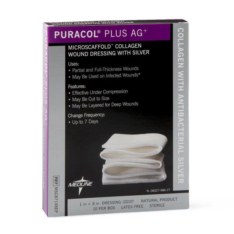 Puracol Plus AG Collagen Dressing 1" x 8" Rope - Replaces 60MSC871X8EPZ