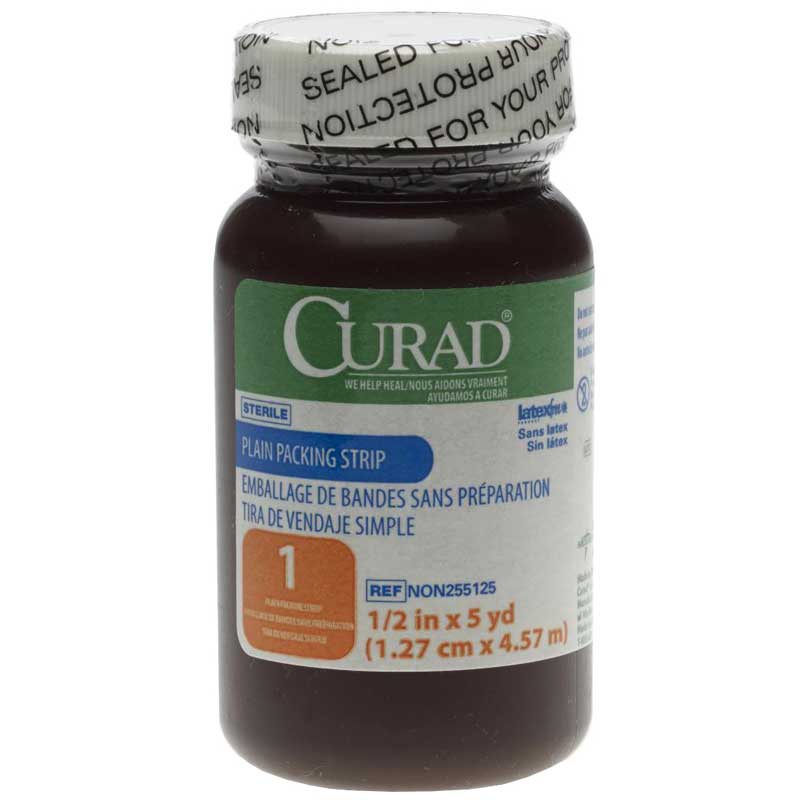 CURAD Sterile Plain Packing Strips, 1/2" x 5 yds., EA/1