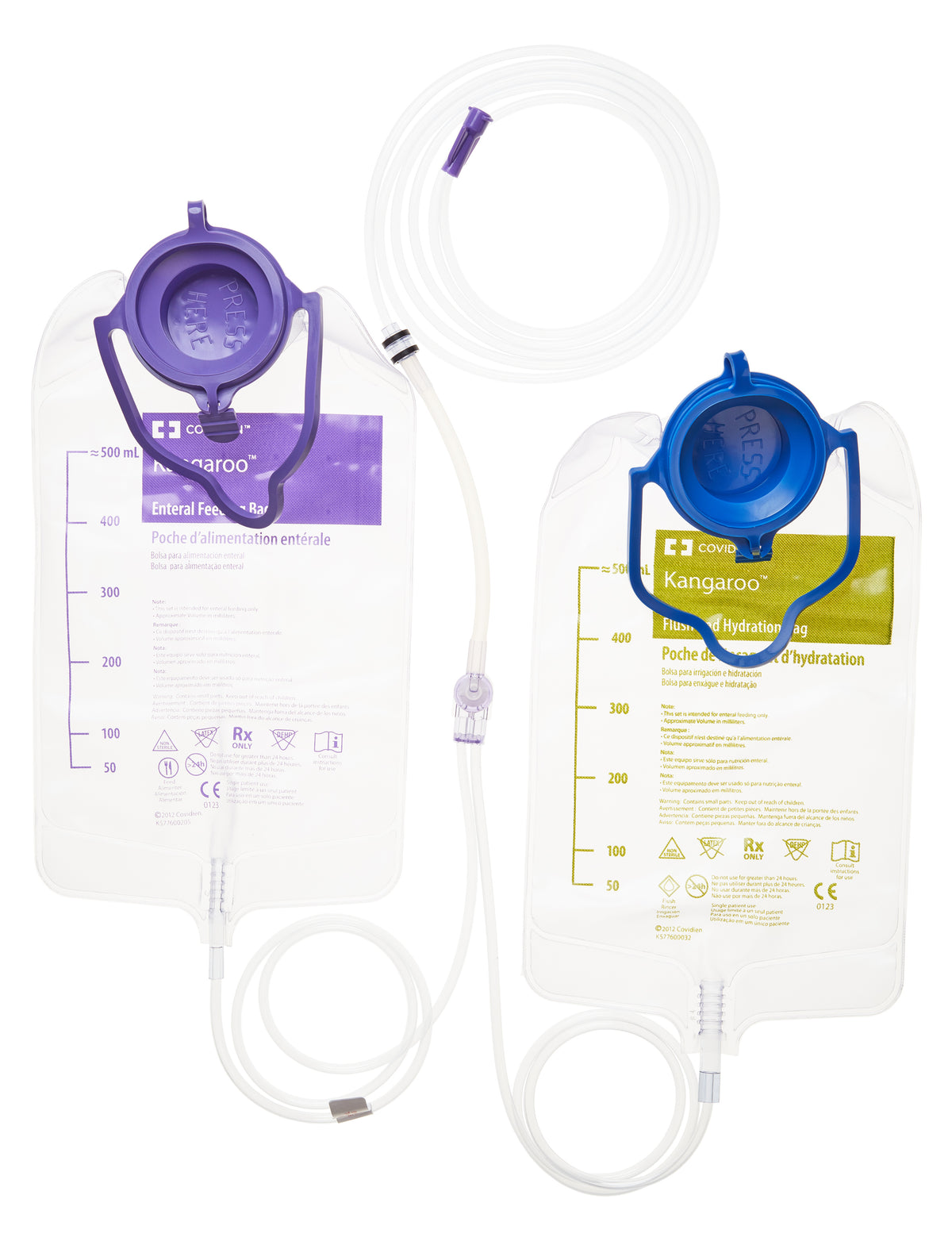 Kangaroo ePump/Joey Feeding Set with ENFit Connector, 500 mL Flush Set
