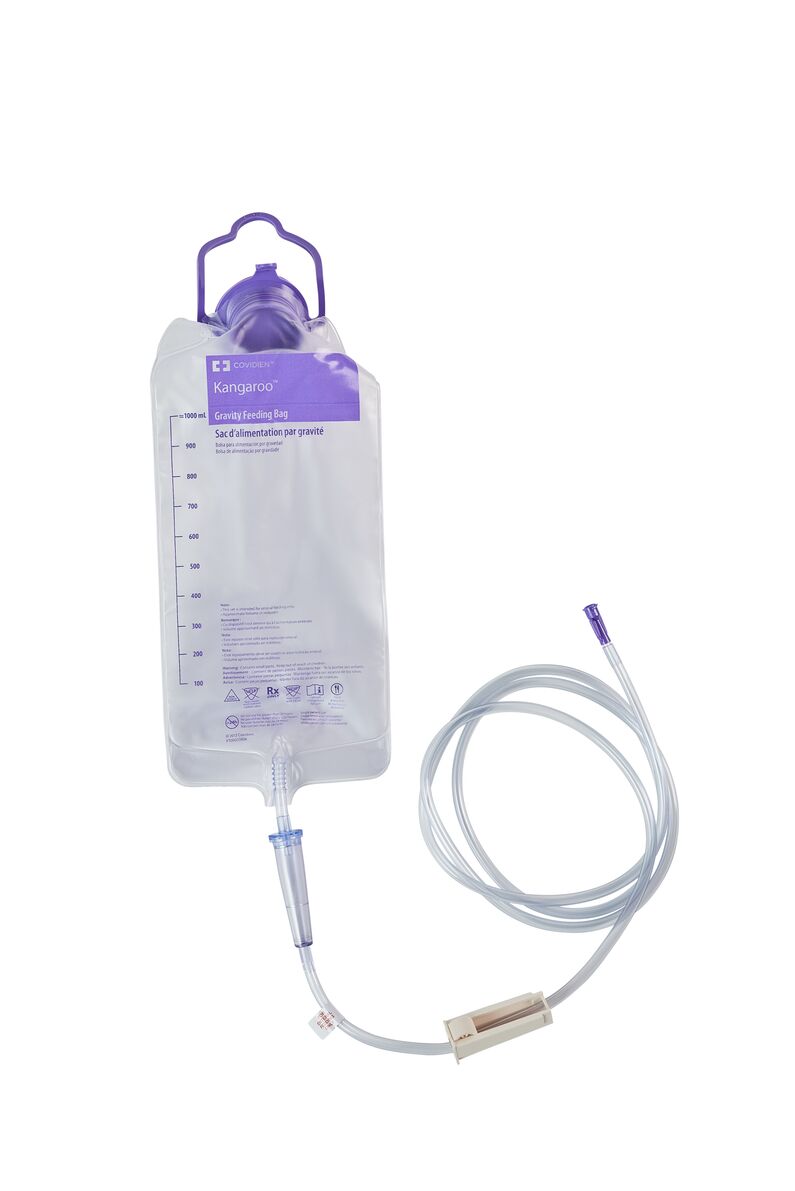 Kangaroo Large Bore Enteral Feeding Gravity Set with ENFit Connector, 1,000 mL Bag