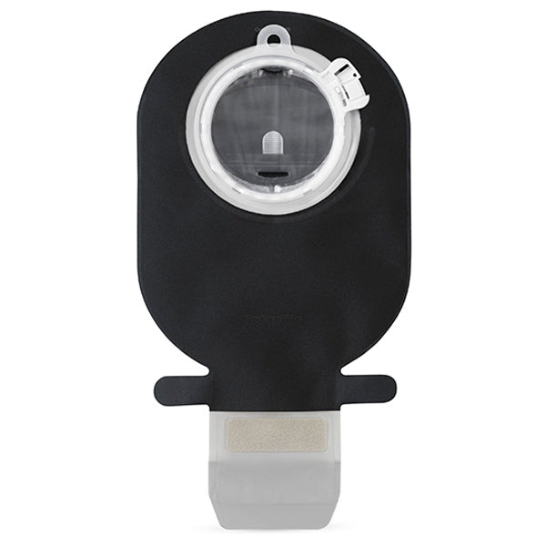 SenSura Mio Click EasiClose WIDE Outlet Drainable Pouch, Maxi, Black with Window, with Filter, Red