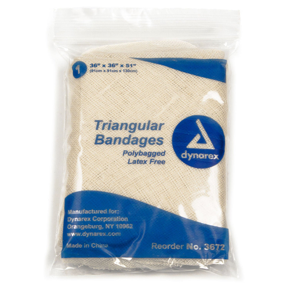 dynarex Triangular Bandage, 36 x 36 x 51 Inch, BX/12