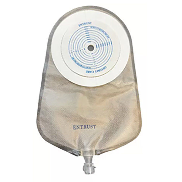 9" Urostomy Pouch, Transparent, Extended Wear, Convex, 1-1/2", PS With Drain/Cap, With Belt Tabs