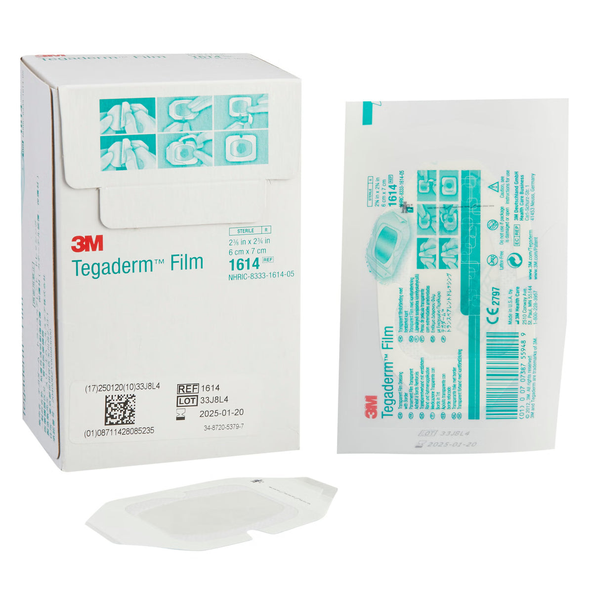 3M™ Tegaderm™ Rectangular Transparent Sterile Film Dressing, 2-3/8 x 2-3/4 Inch, CS/400