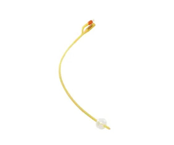 Dover 2-Way Hydrogel Coated Latex Coude Tip Urethral Urinary Catheter, 22 FR, 30mL