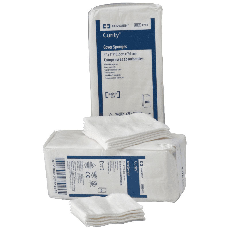 Curity Non-Woven Cover Sponge, Non-Sterile, 4" x 4", 4 Ply, PK/100