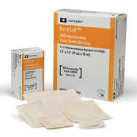 Cardinal Health Kendall AMD Antimicrobial Foam Dressing with Topsheet, 4" x 4"
