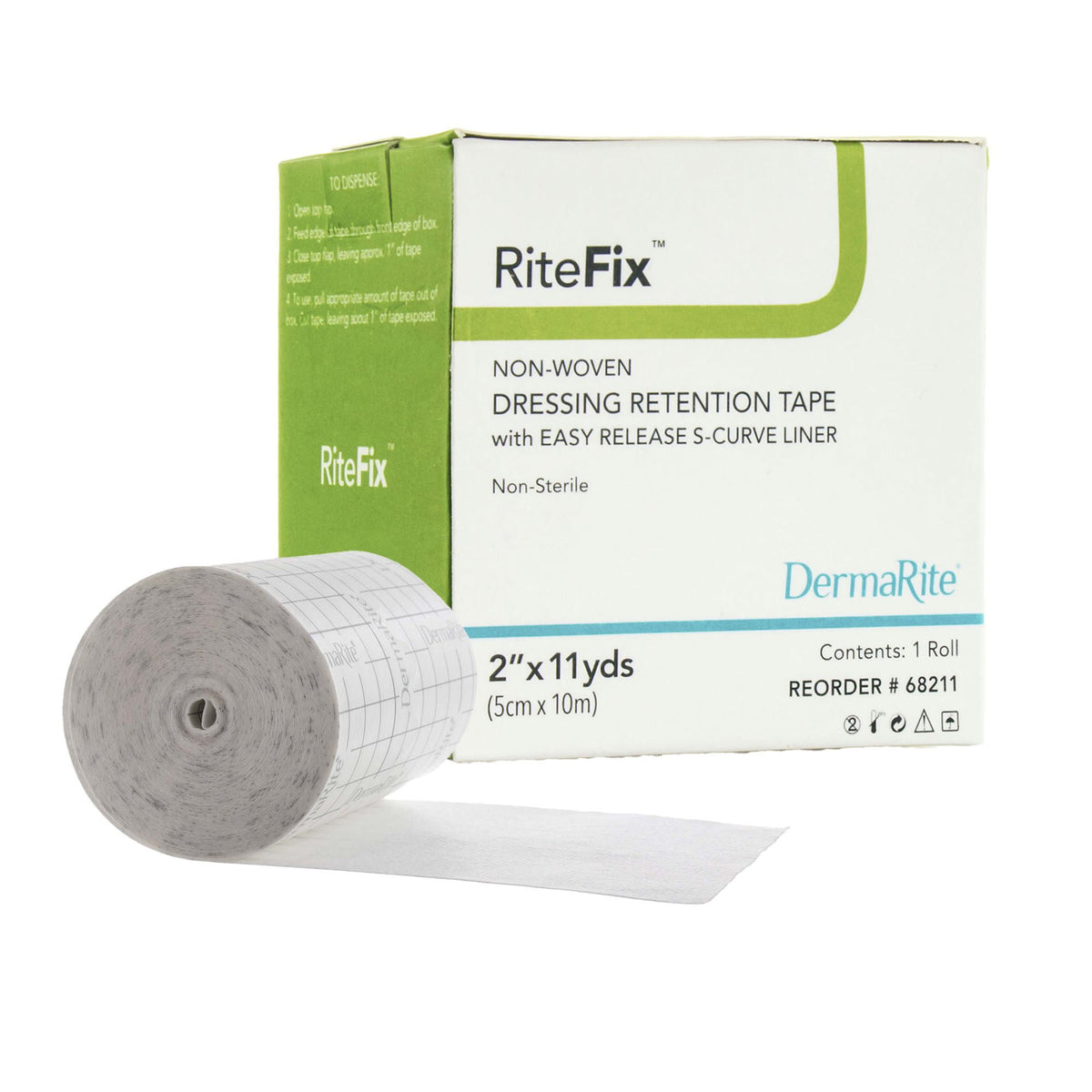 RiteFix™ Nonwoven Dressing Retention Tape, 2 Inch x 11 Yard, White, BX/1