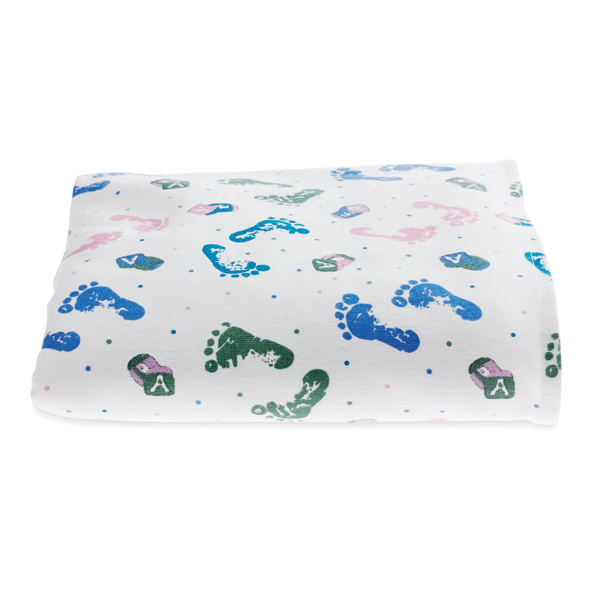 BLANKET, BABY FOOTPRINT 100% COTTON, EA/1