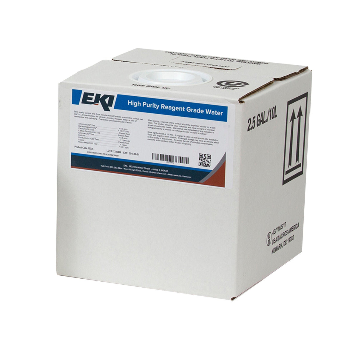 EKI Deionized Water Chemistry Reagent, 10 Liter