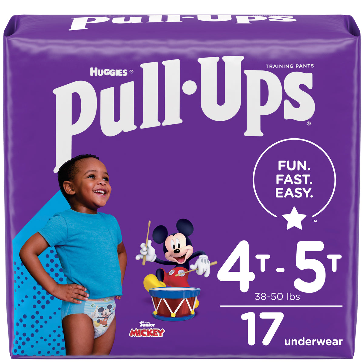 Pull-Ups Learning Designs Boys' Training Pants, 4T-5T, 17 Ct