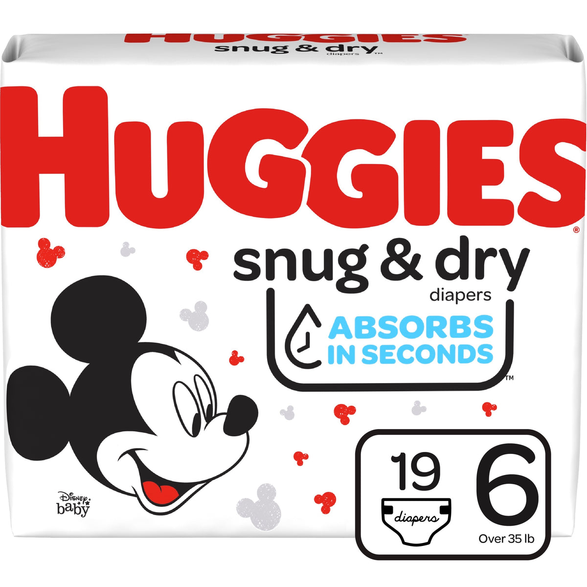 Huggies Snug and Dry Diapers, Size 6, Jumbo Pack, 19 Ct