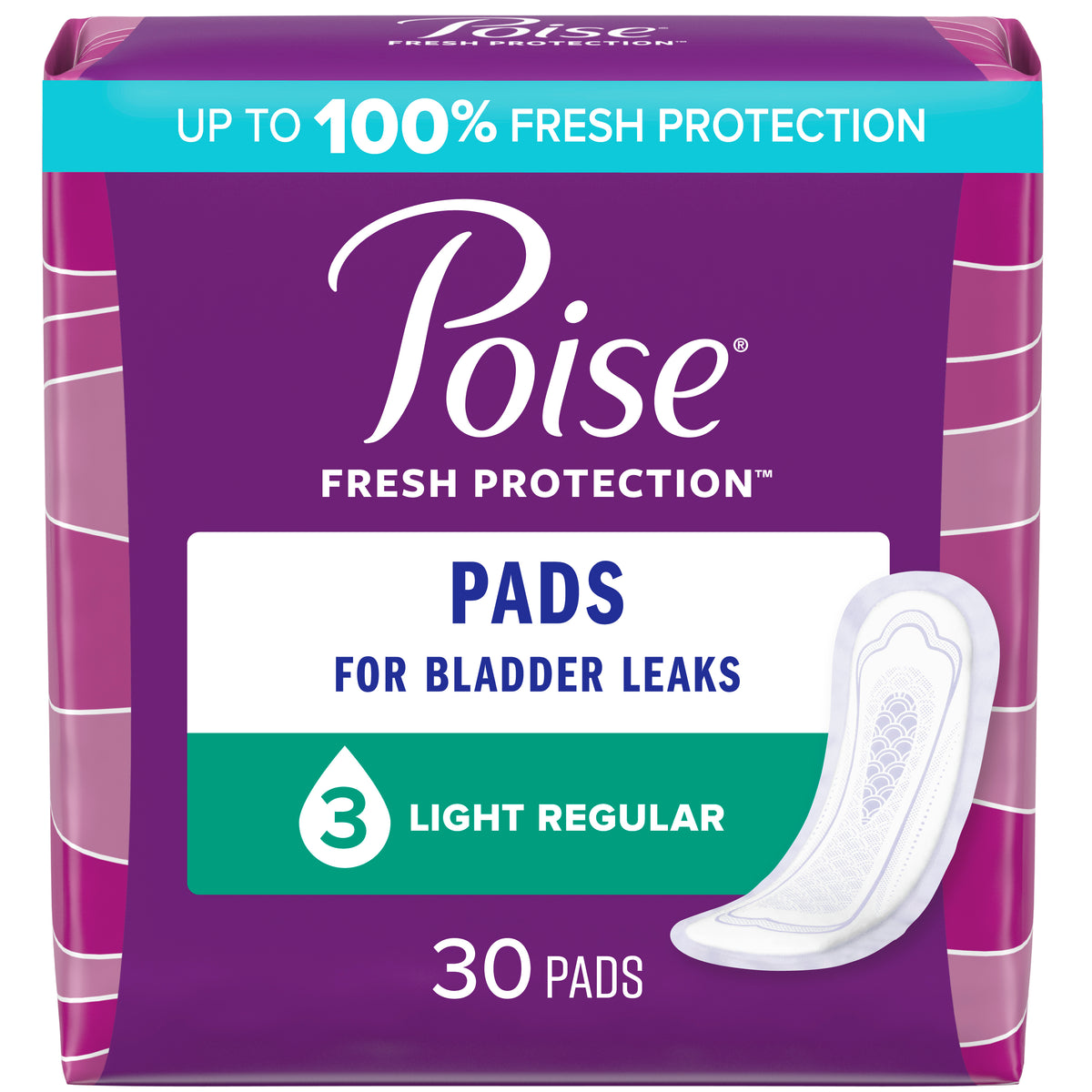 Poise Pads, Light Absorbency, Regular Length.
