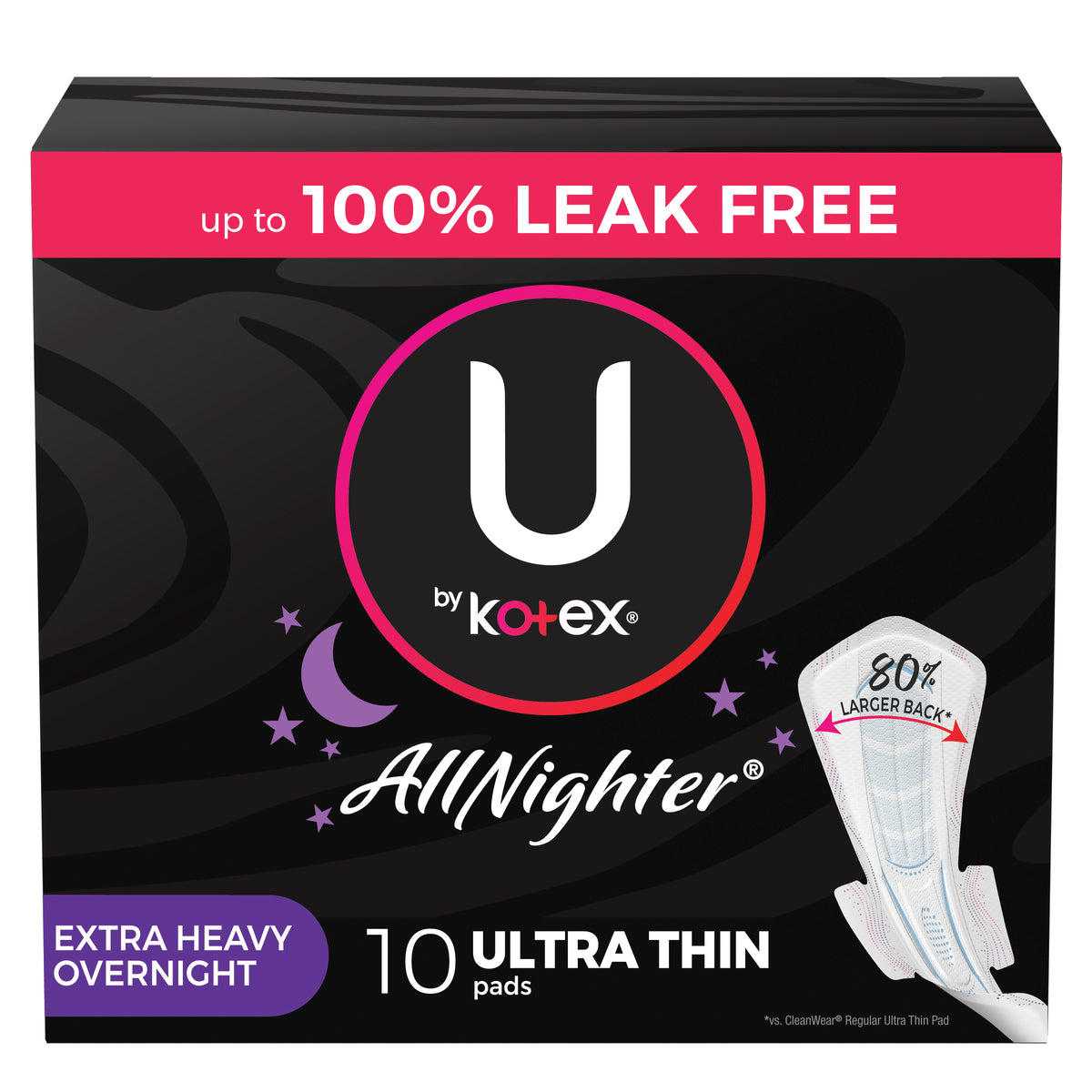 U by Kotex Super Premium Ultra Thin Overnight Pad with Wings, 12 ct, Replaces Item 6947789., PK/10