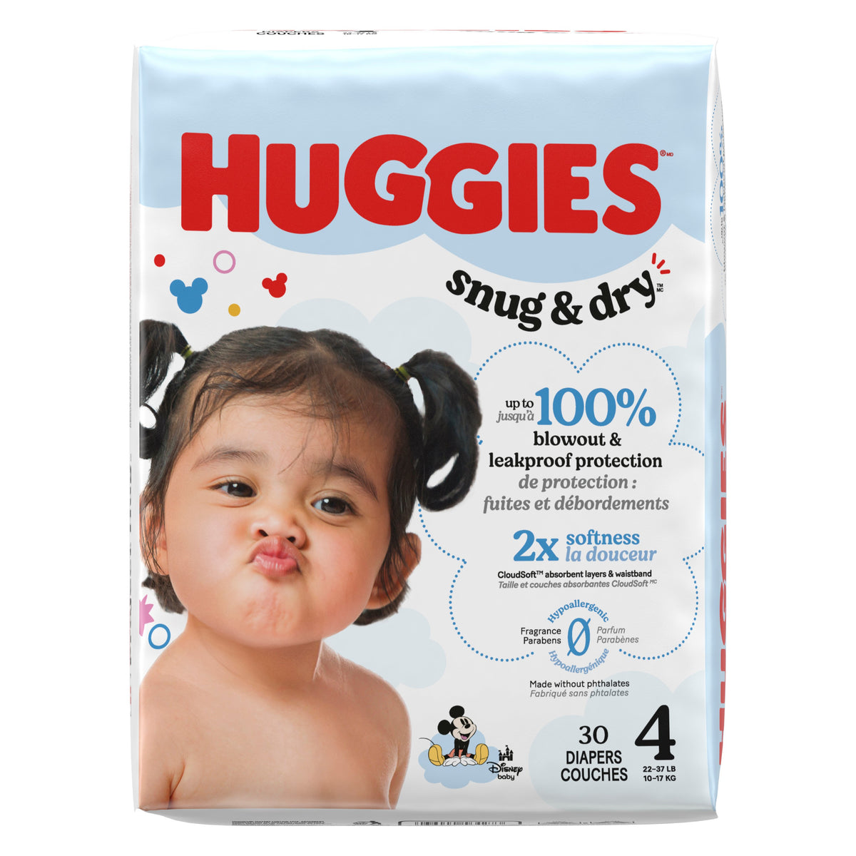 Huggies Snug & Dry Diapers, Jumbo Pack, Size 4, 30 ct - REPLACES 6951472
