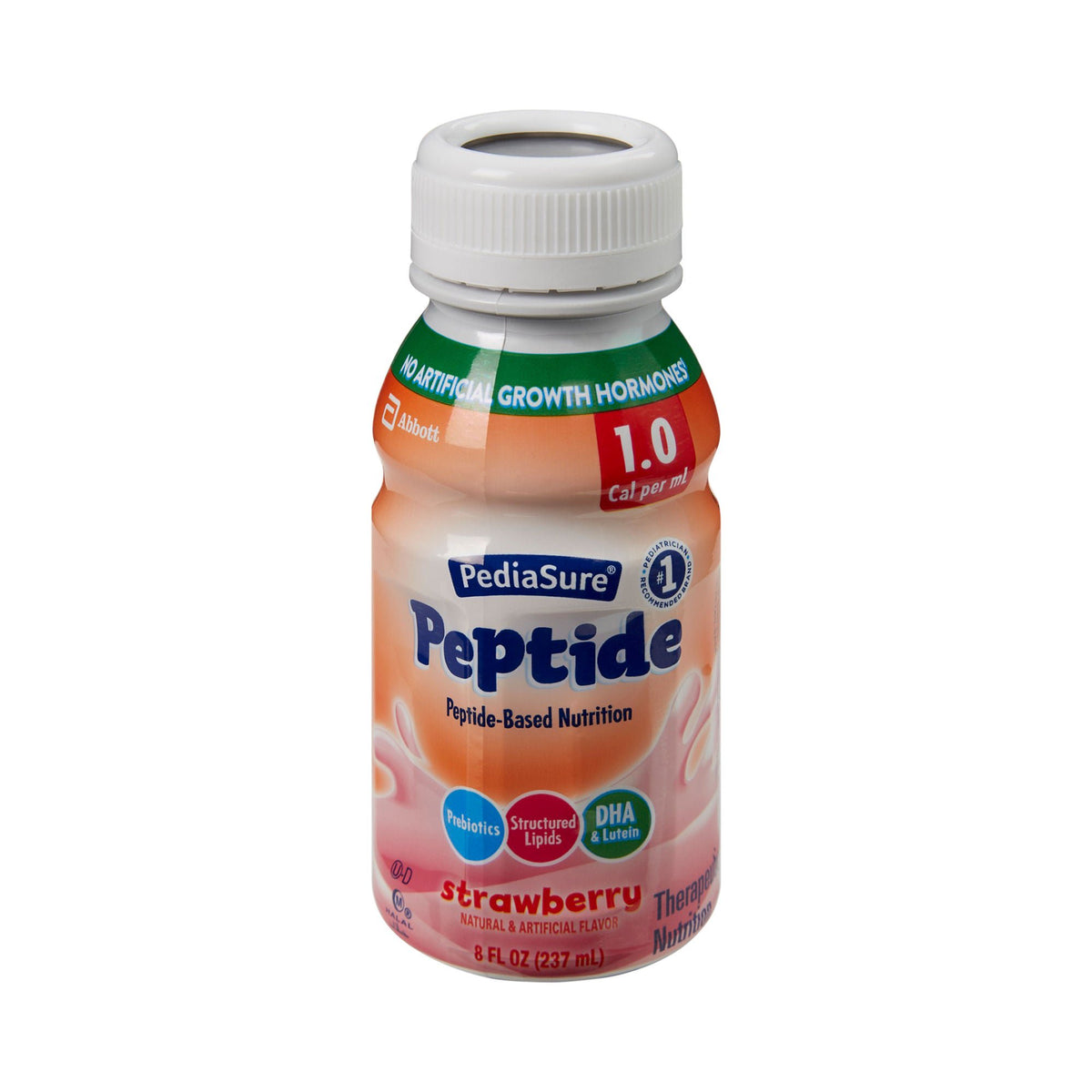 PediaSure® Peptide 1.0 Cal Peptide-Based Nutrition, Strawberry, 8-ounce Bottle, EA/1