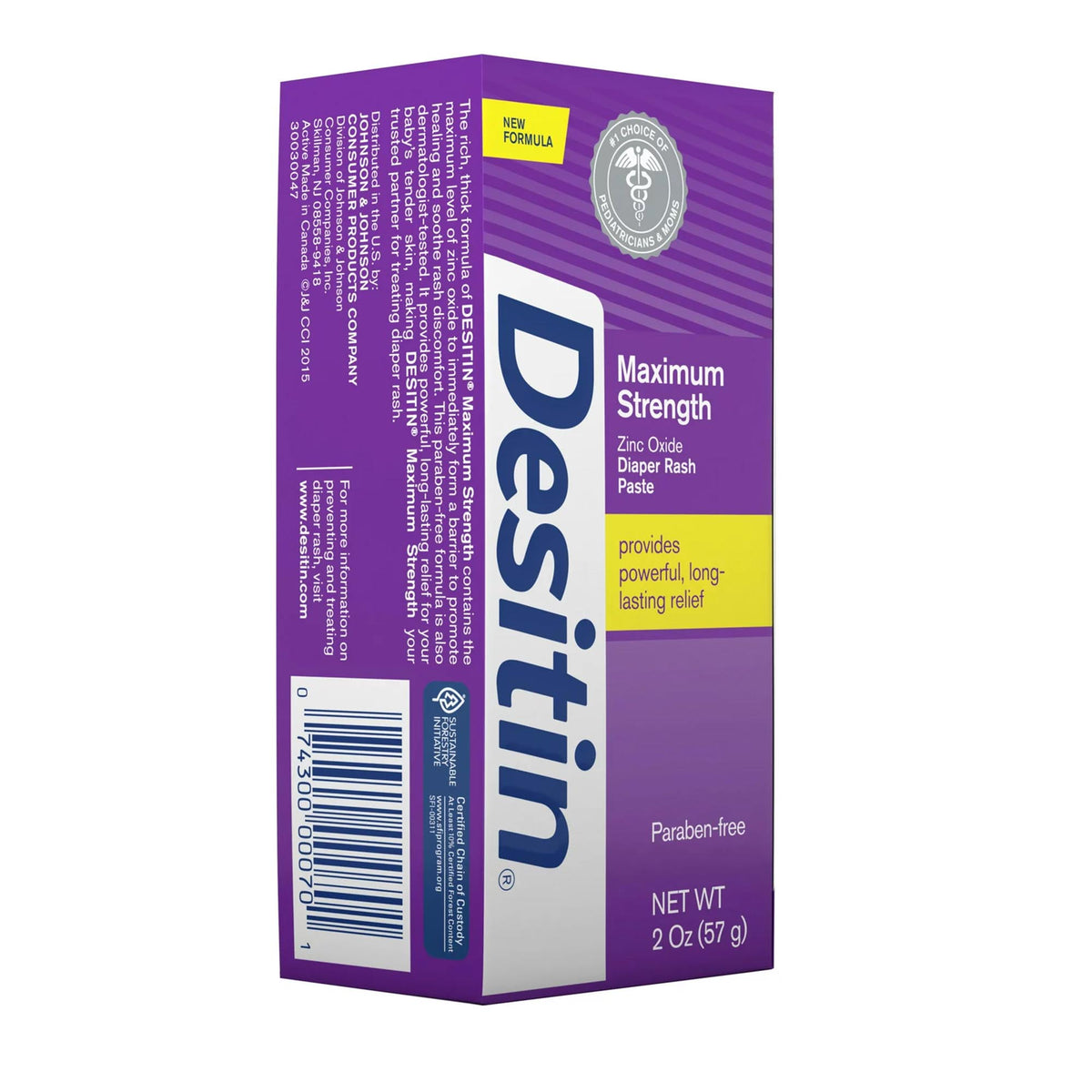 Desitin® 40% Zinc Oxide Diaper Rash Ointment Maximum Strength Paste, 2 oz. Tube, EA/1