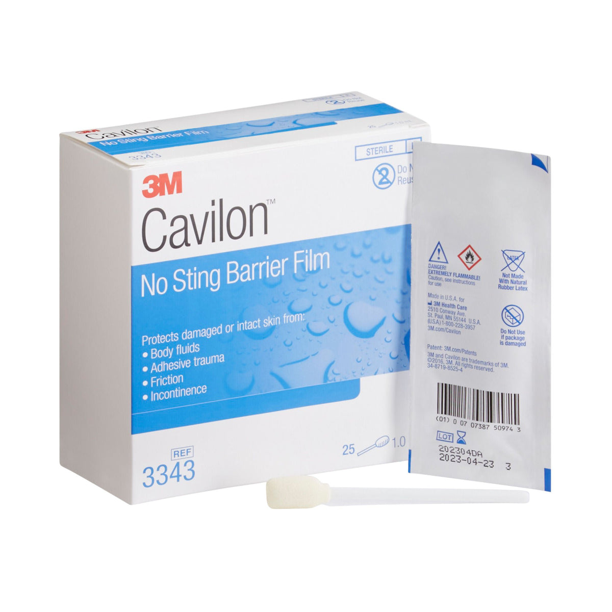 3M™ Cavilon™ No Sting Skin Barrier Applicator, 1-mL Individual Packets, CS/100