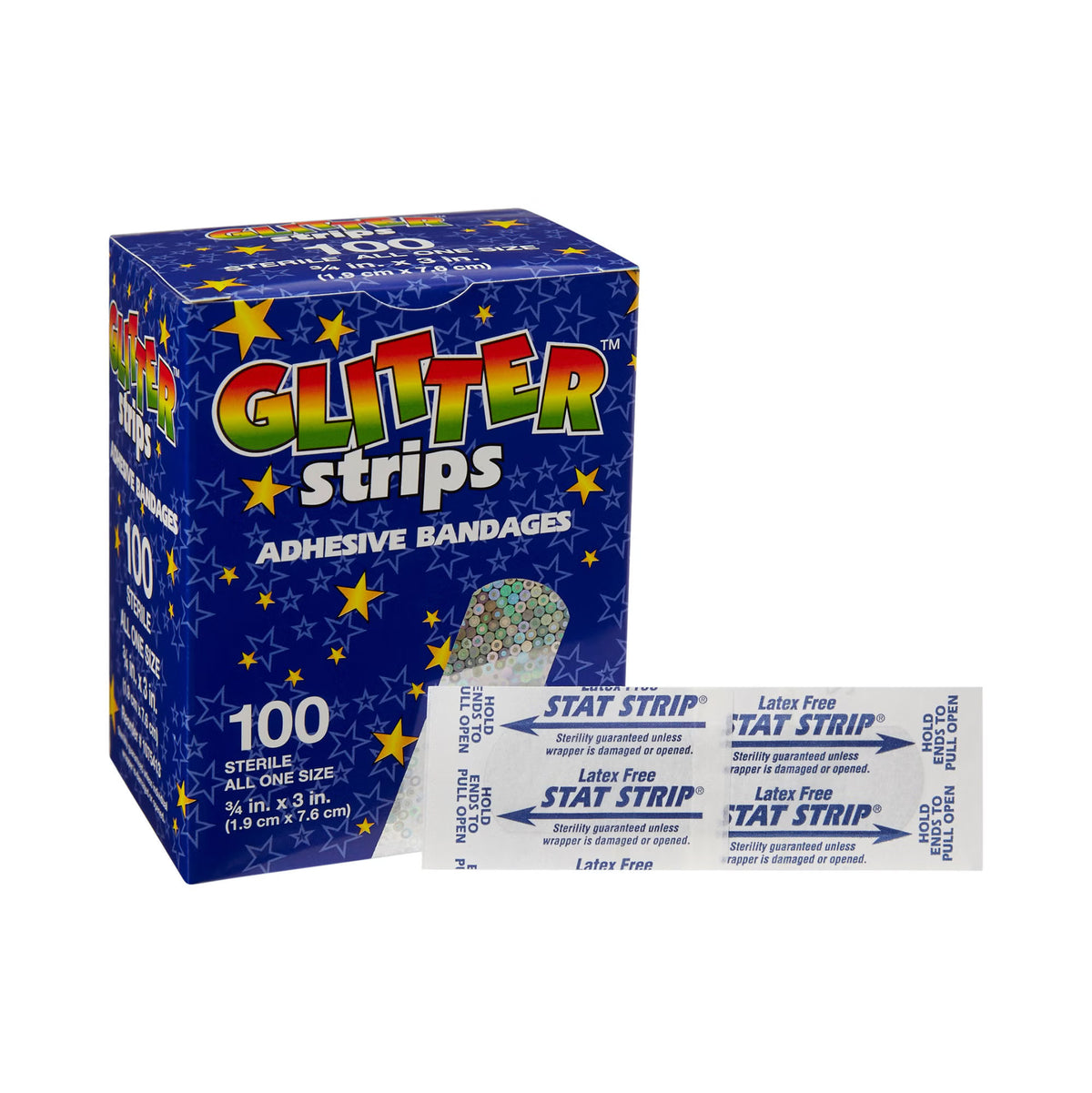 Glitter™ Stat Strip® Design Adhesive Strip, ¾ x 3 Inch, BX/100
