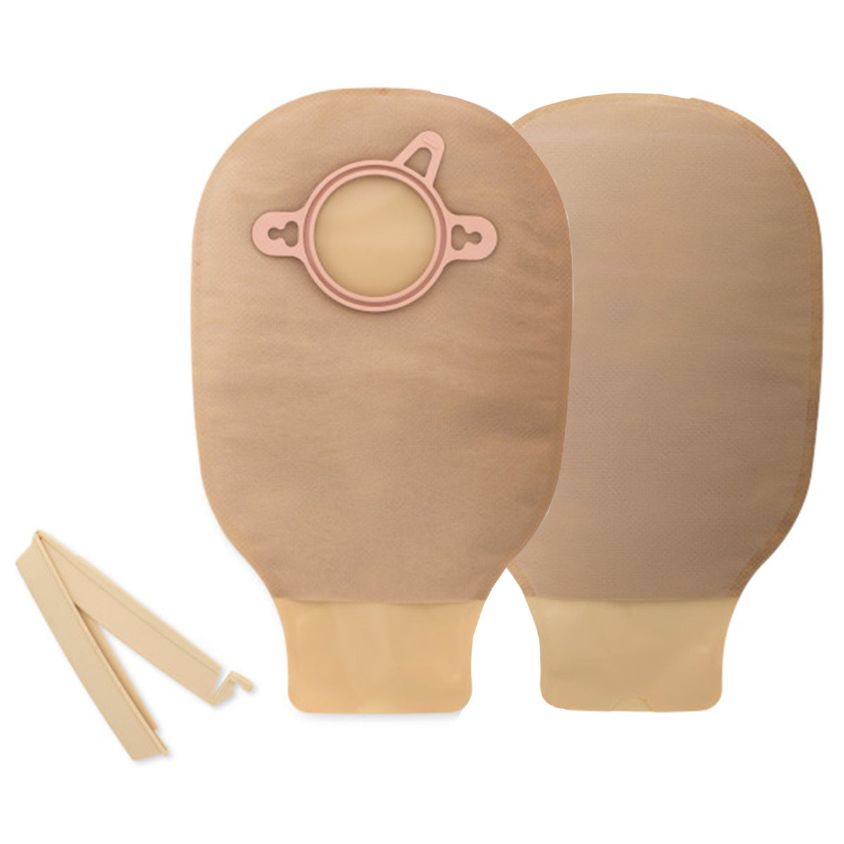 New Image™ 18204 Beige Colostomy Pouch, Pre-cut to Fit 70 mm Stomas, Blue Match, BX/10